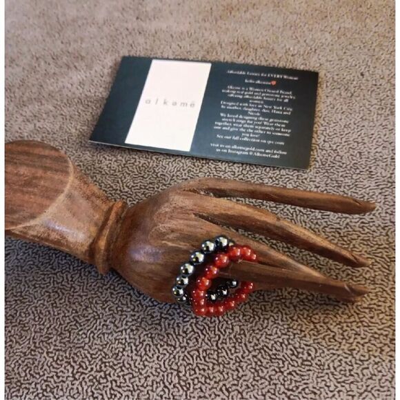 Gem Stone Beaded Stack Rings NEW - Picture 1 of 4